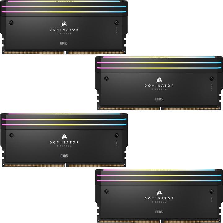 Produktbild Corsair DDR5, 6000MT/s 64GB 4x16GB DIMM, Unbuffered, 36-36-36-76, Std PMIC, XMP 3.0, DOMINATOR TITANIUM Blac (4 x 16GB, 6000 MHz, DDR5-RAM, DIMM)