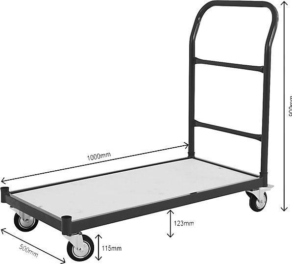 Image du produit eurokraft basic Chariot plate-forme, force 250 kg, L x l plate-forme 1050 x 475 mm. (250 kg)