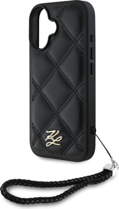 Immagine prodotto Karl Lagerfeld Case Quilted Initial Logo & Chain Strap for iPhone 16 black (Apple iPhone 16)