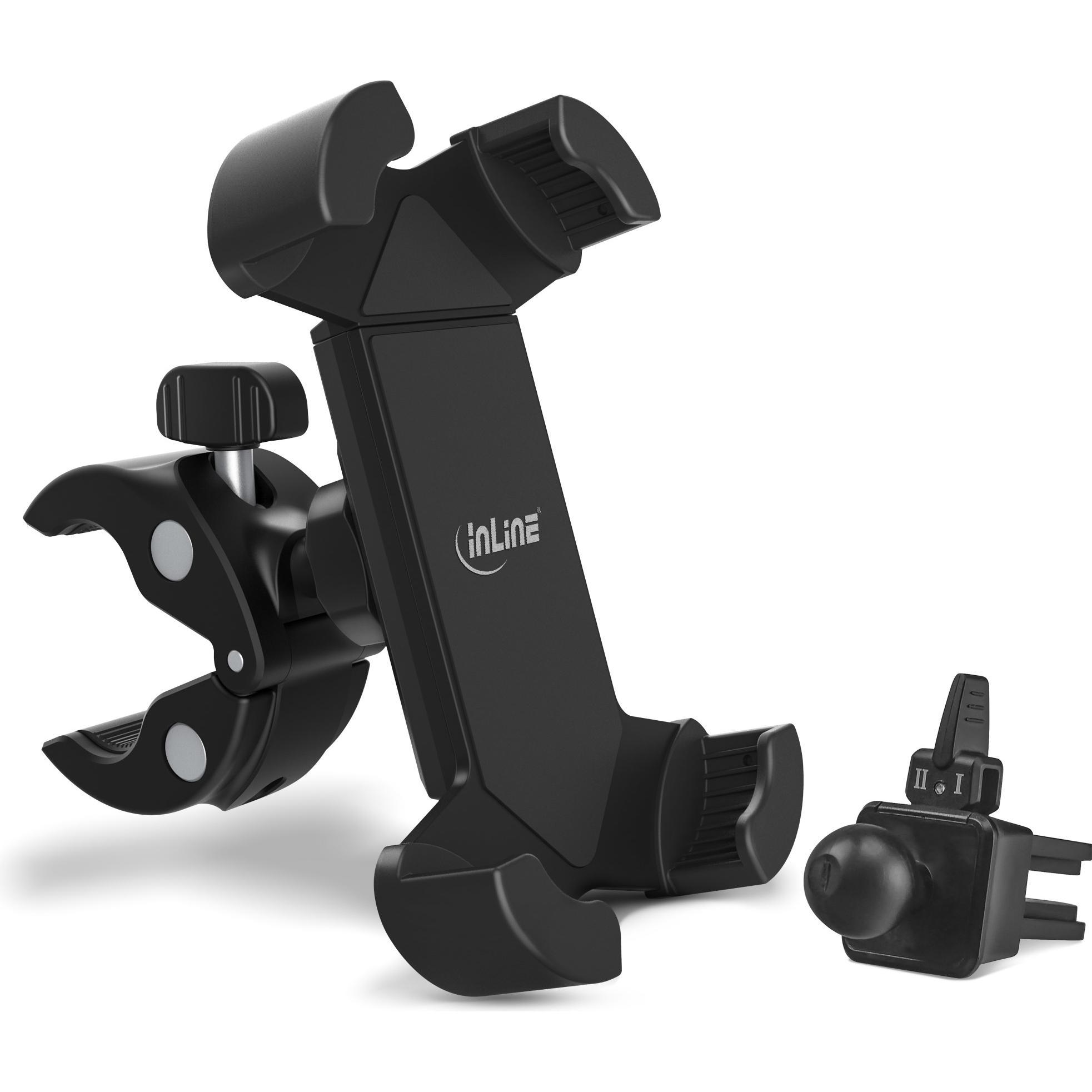 InLine One Click Easy 3 Drive & Ride Set, Smartphone Halterung, Schwarz