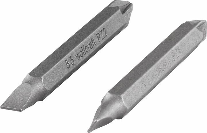 Produktbild wolfcraft 1 Doppelbit-Set Solid 2-tlg. PZ / SL (Kreuz Pozidriv PZ)