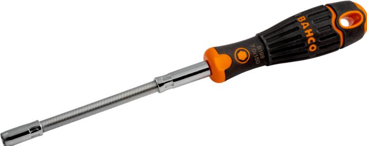 Produktbild Bahco BahcoFIT Steckschlüssel für Sechskantschrauben mit schlanker Bohrung und Gummigriff, 8 mm x 150 mm (6-Kant)