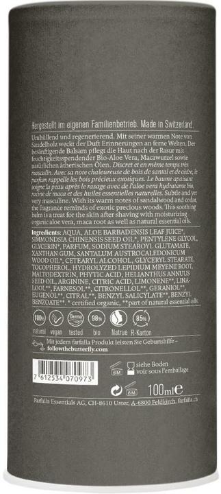 Immagine prodotto Farfalla Balsamo dopobarba naturale (Balsamo dopobarba, 100 ml)