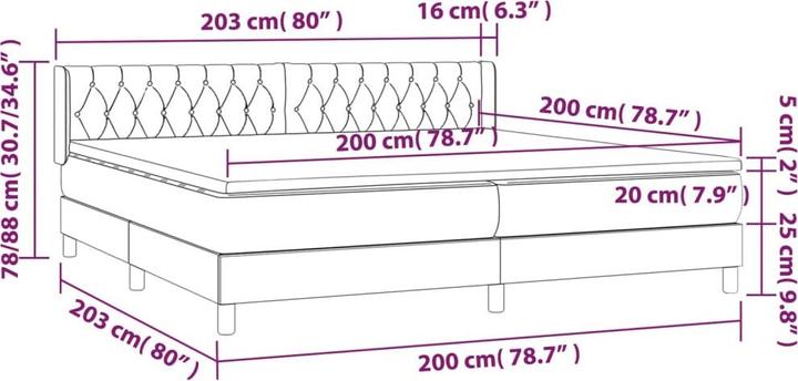 Actual product image vidaXL Boxspringbett (200 x 200 cm)