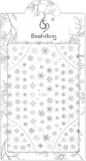 Nagellack24 Nail Art Sticker selbstklebend - Schneeflocken Silber (Silber)