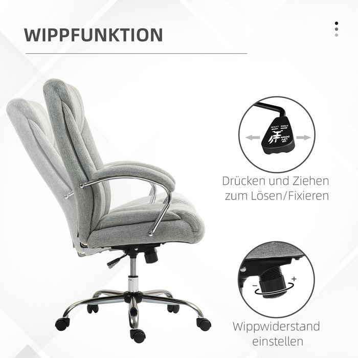 Immagine prodotto Swisshandel24 Bürostuhl mit Wippfunktion ergonomischer Schreibtischstuhl mit Armlehne (48 - 56 cm)