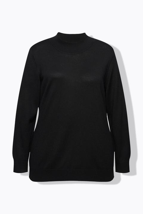 Produktbild Ulla Popken Pullover, edle Schurwoll-Seidenmischung, Stehkragen, Langarm (50, 52)