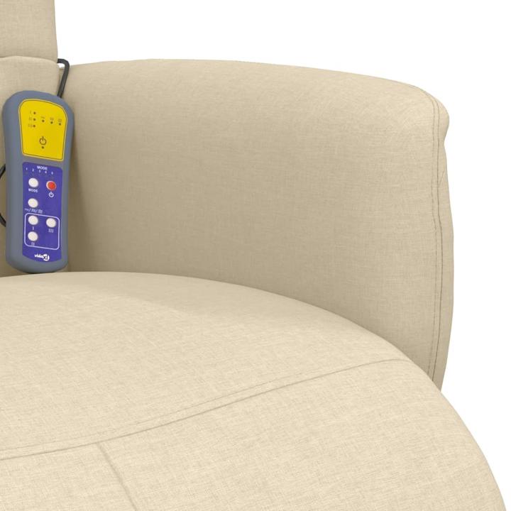 Immagine prodotto VidaXL Sedia da massaggio con poggiapiedi in tessuto color crema, colore