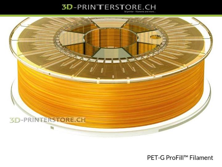 Image du produit 3d-printerstore.ch PETG ProFill jaune transparent 2.85mm 0.75kg (PETG, 2.85 mm, 750 g, Jaune)