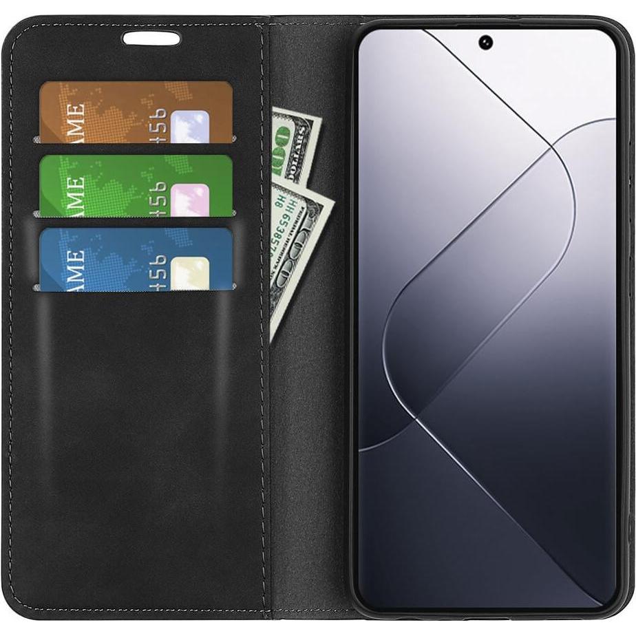 Thumbnail - Cover-Discount Xiaomi 14 - Stand Flip Case Hülle schwarz (Xiaomi 14), Smartphone Hülle, Schwarz