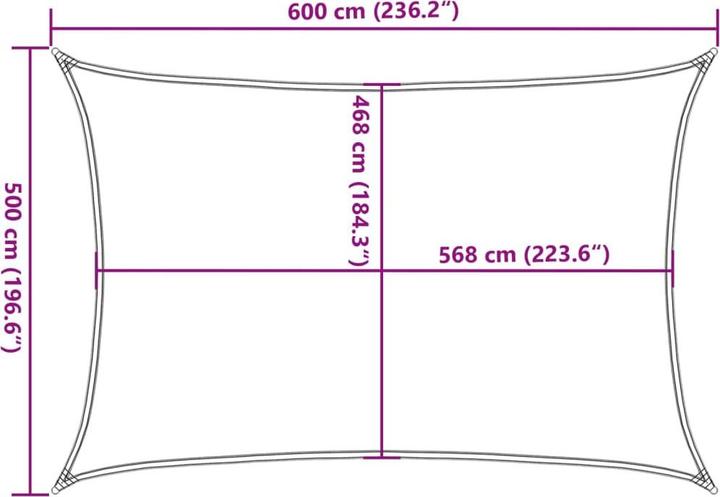 Produktbild vidaXL Sonnensegel (600 x 500 cm)