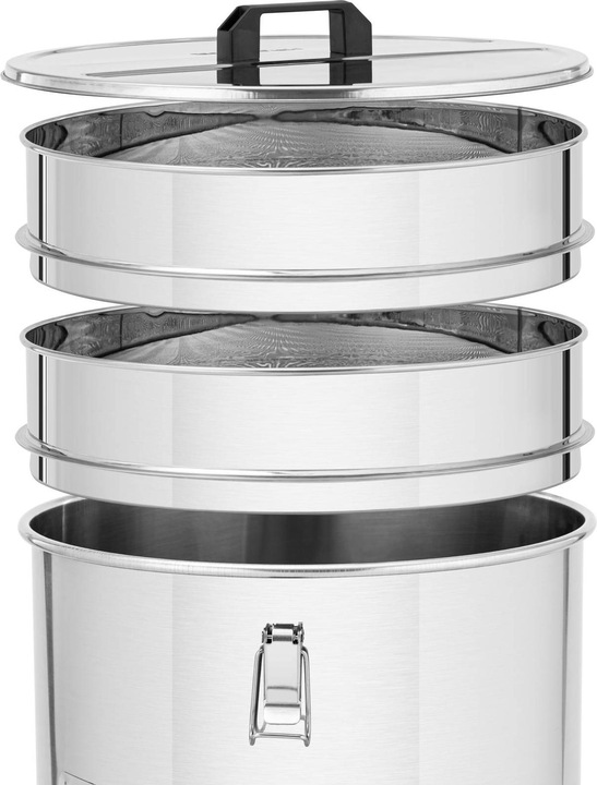 Produktbild Wiesenfield Honigeimer Honig-Abfülleimer mit Sieb, Deckel und Quetschhahn Edelstahl 50 L (50 l)