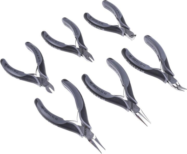 Productafbeelding Knipex Set elektronische tangen met gereedschap voor het werken aan elektronische componenten 00 20 17 (216 mm)