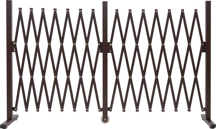 Image du produit Swisshandel24 Barrière, garde-barrière, séparateur de clôture à ciseaux, aluminium extensible, marron - hauteur (31 cm)
