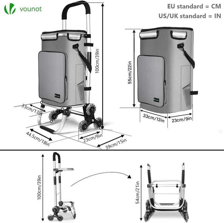 Produktbild Vounot Einkaufstrolley mit Treppensteiger