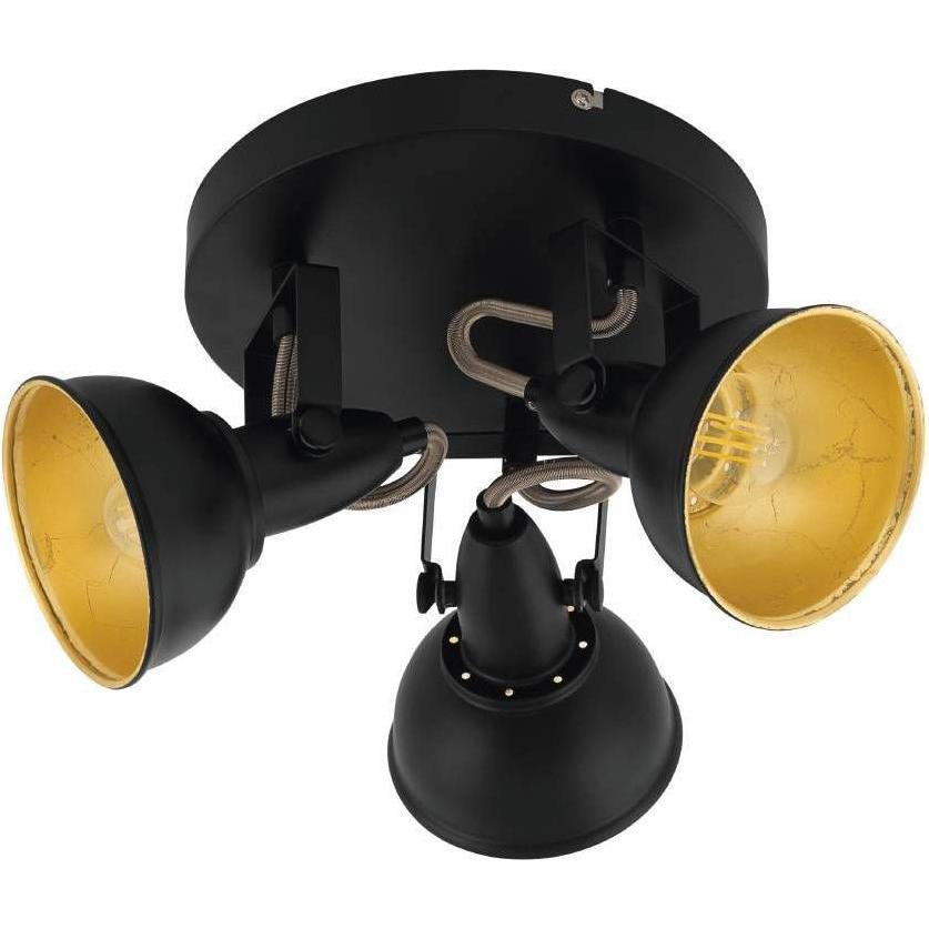 EGLO, Applique + Plafoniera, 75514 THORNTON E14 Spot Ø210mm Nero Oro (E14)