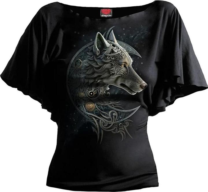 Actual product image Spiral Womens/Ladies Celtic Wolf Batwing Top (XL)