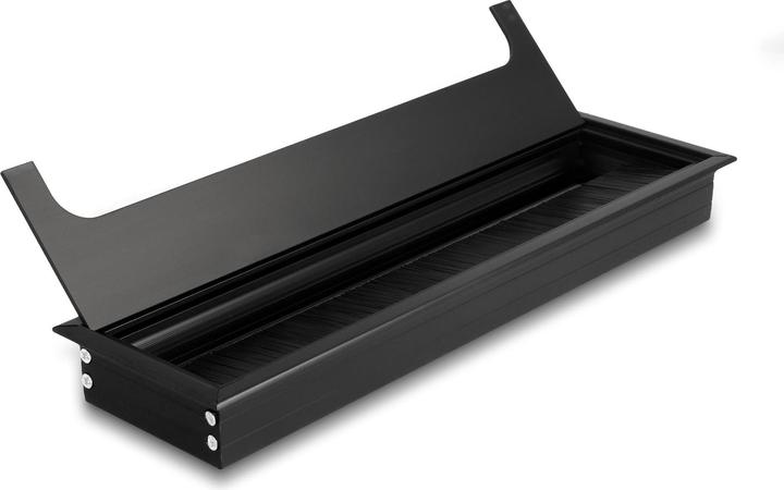 Produktbild Delock Kabeldurchführung für Tischeinbau mit Bürste 280 x 80 x 28 mm schwarz (Kabeldurchlass, 28 cm)