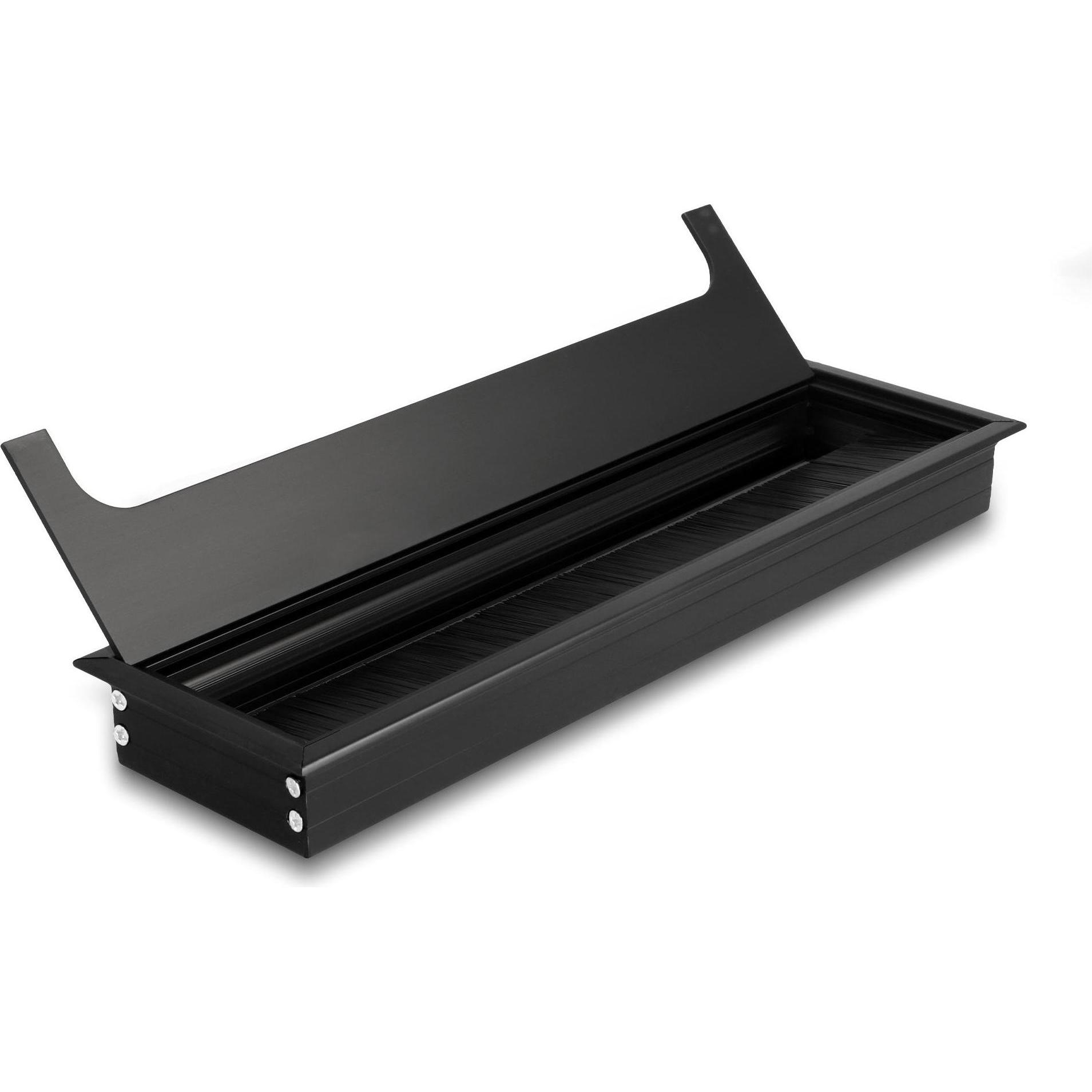 Thumbnail - Delock, Kabelschutz + Kabelführung, Kabeldurchführung für Tischeinbau mit Bürste 280 x 80 x 28 mm schwarz (Kabeldurchlas...