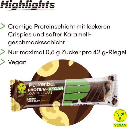 Actual product image Powerbar Protein Plus Low Sugar Vegan (Banana Chocolate, 1 pcs., 504 g)