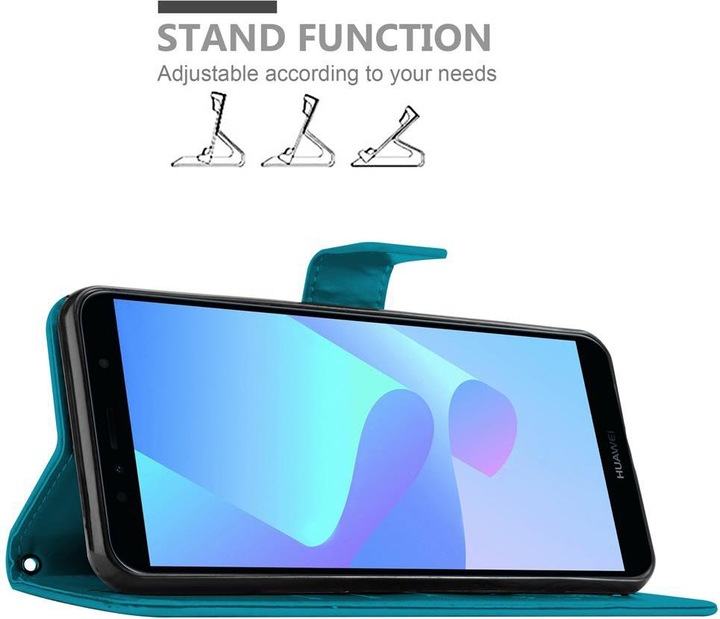 Actual product image Cadorabo Flower Book cover (Huawei Y6 Prime (2018), Huawei Honor 7a)