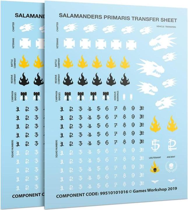Actual product image Games Workshop Salamanders Primaris Improvements and Decals (Plastic)