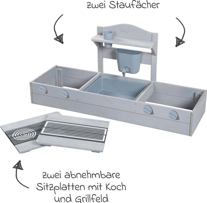 Image du produit Roba 2 in 1 Balkonsandkasten mit Matschküche