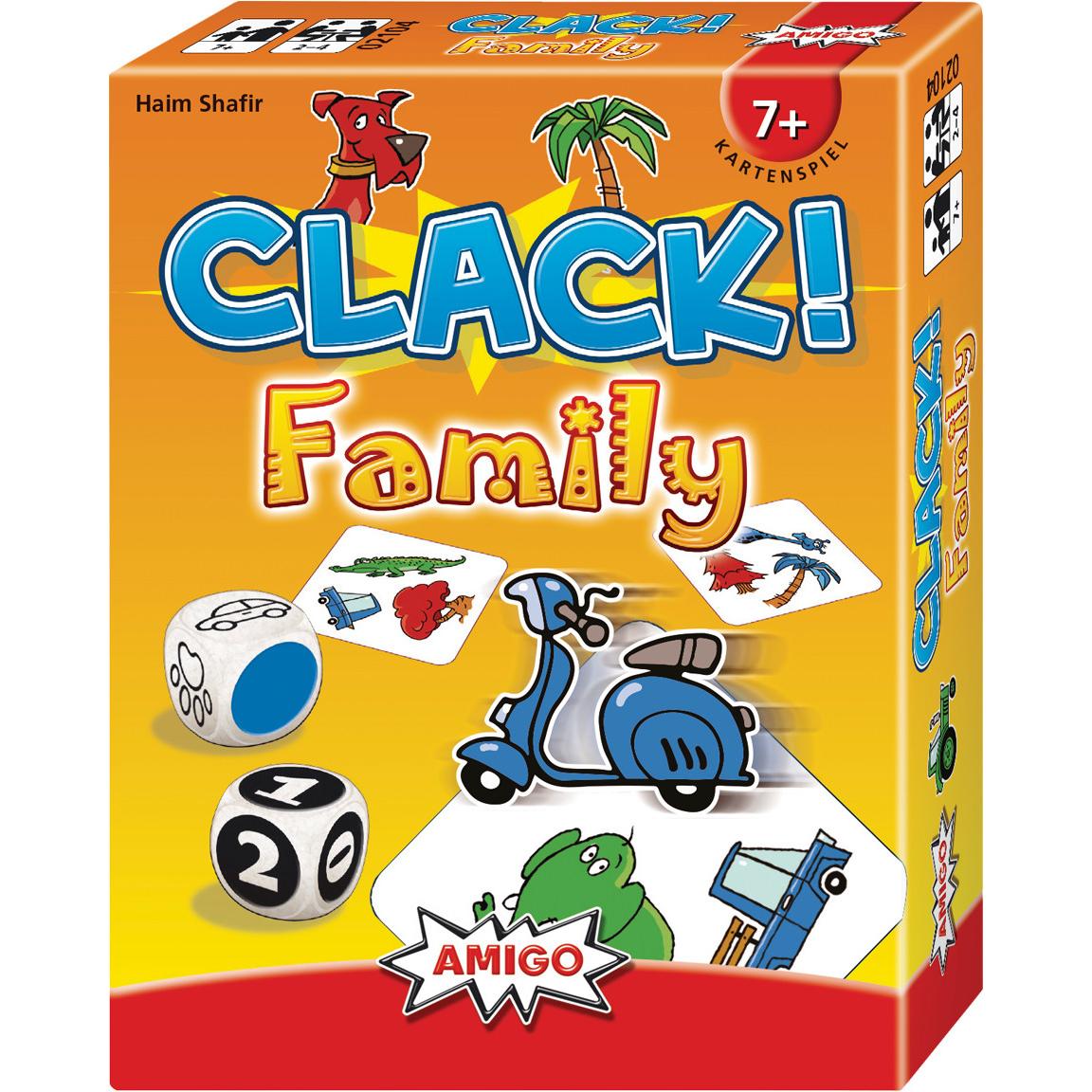 Thumbnail - Amigo Clack! Family, d ab 7 Jahren, 2-4 Spieler, Kartenspiel für die Familie (Deutsch, Französisch, Italienisch, Englisc...