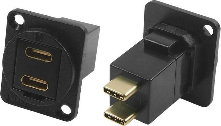 Produktbild RS PRO FT BLK METAL DUAL USB-C (F-M)