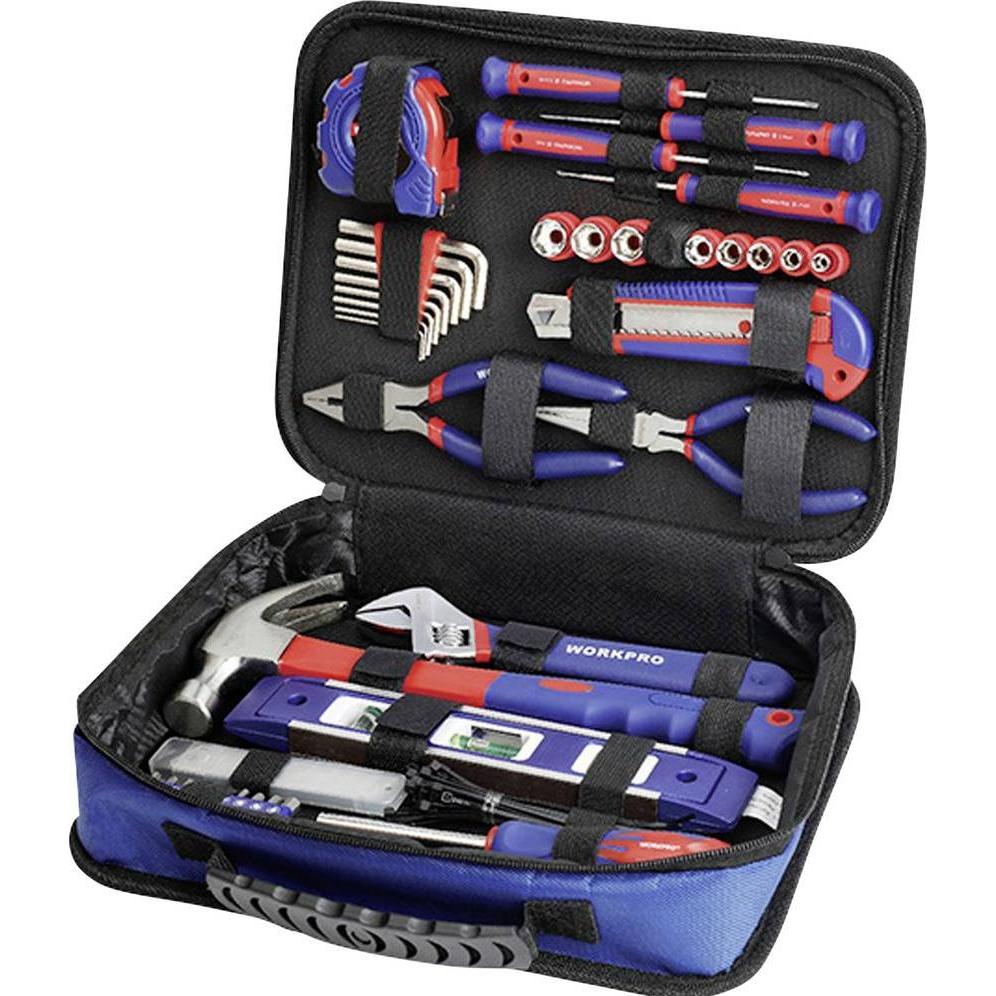 Workpro, Cassetta degli attrezzi, WP209066 Werkzeugset Heimwerker, Universal, Techniker in Tasche 100teil (100 pezzi)