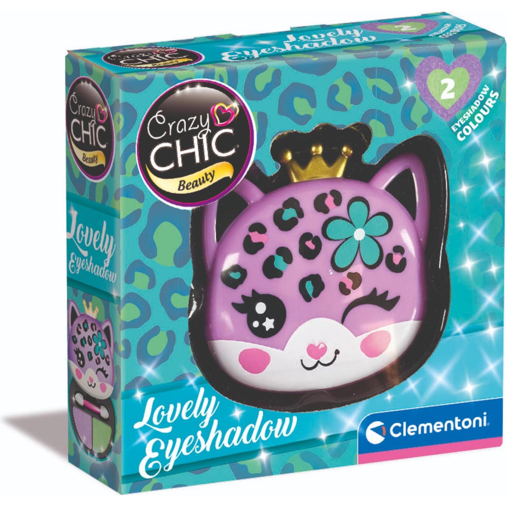 Clementoni 18822 Crazy Chic – Lovely Eyeshadow: Leopard – Lidschatten-Make-up, sicher und hypoallerg