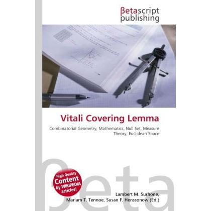 Vitali Covering Lemma, Fachbücher von Lambert M. Surhone, Miriam T. Timpledon, Susan F. Marseken