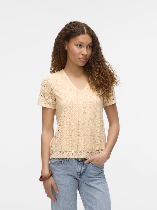 Immagine prodotto Vero Moda Bluse mit kurzen Ärmeln und Lochmuster (M)