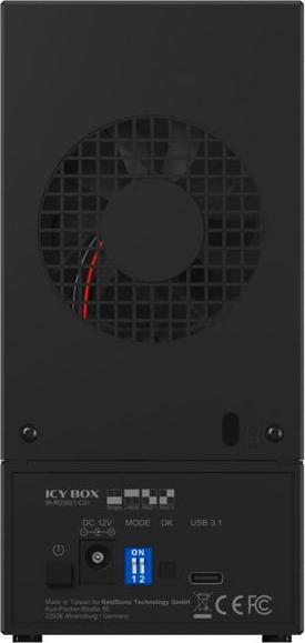 Produktbild Icy Box IB-RD3621-C31 Externes 2-Bay-RAID-Gehäuse für 2x 2,5-Zoll- oder 3,5-Zoll-SATA-Laufwerke (2.5", 3.5")