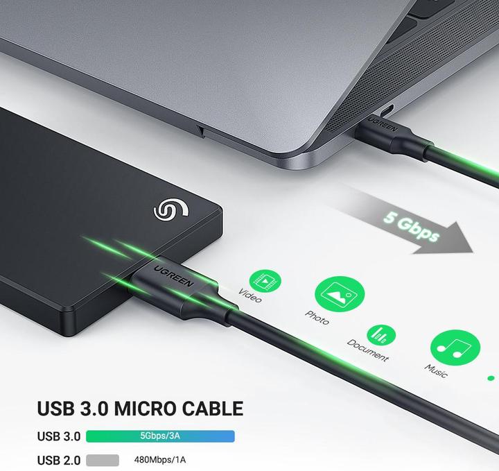 Productafbeelding Ugreen USB-C naar USB Micro B (1 m, USB 3.2 Gen 1)
