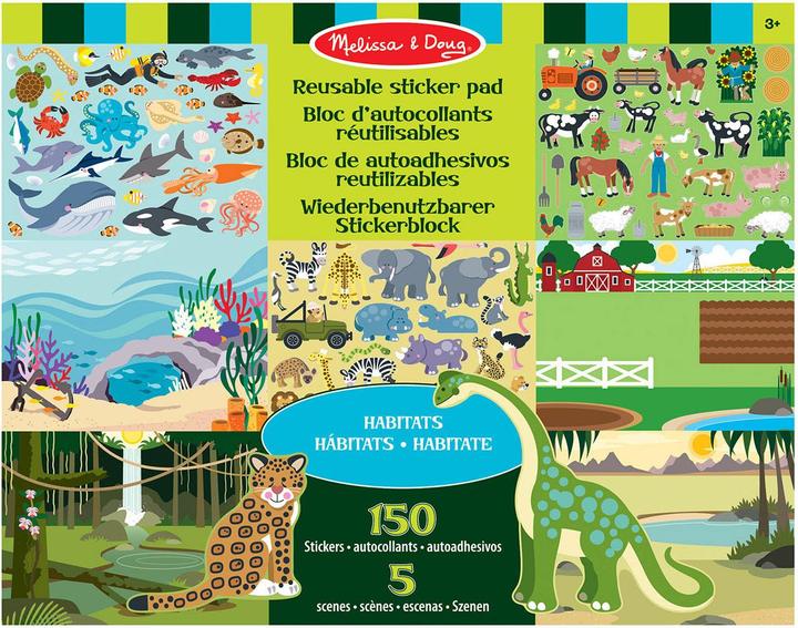Produktbild Melissa & Doug Melissa Reusable Sticker Pad - Habitats (150 Sticker)