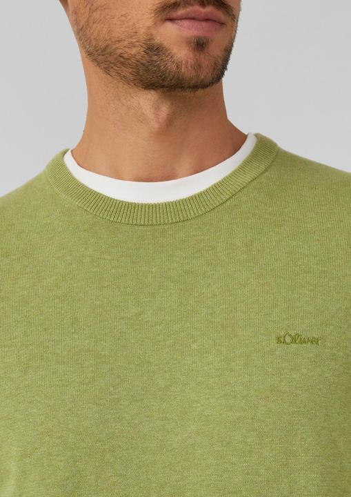 Produktbild s.Oliver Strickpullover Baumwollpullover mit Logo-Stickerei (XL)