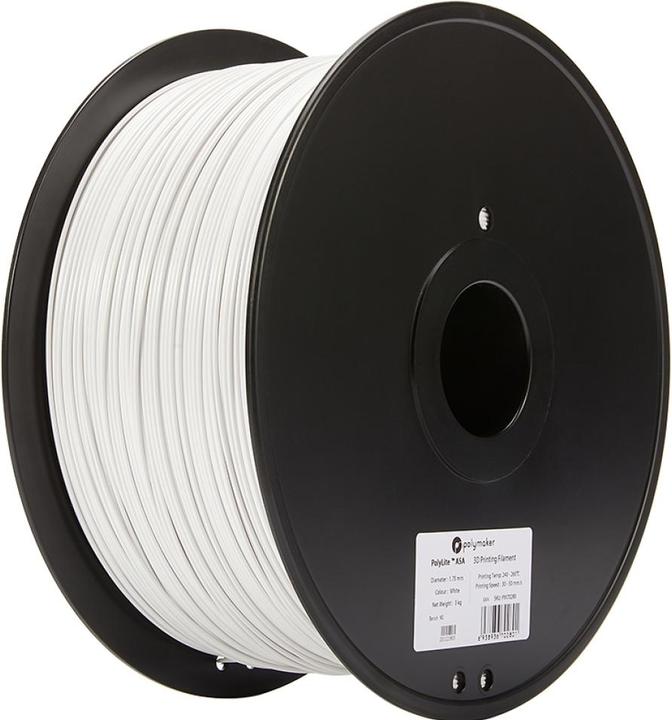 Actual product image Polymaker PolyLite ASA White 1.75mm 3kg (ASA, 1.75 mm, 3000 g)