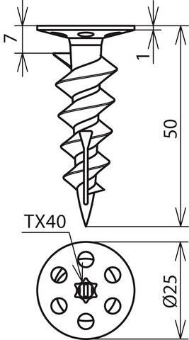 Image du produit Dehn Chevilles pour panneaux en mousse rigide L 50mm PA p. 200600 (1 pcs)