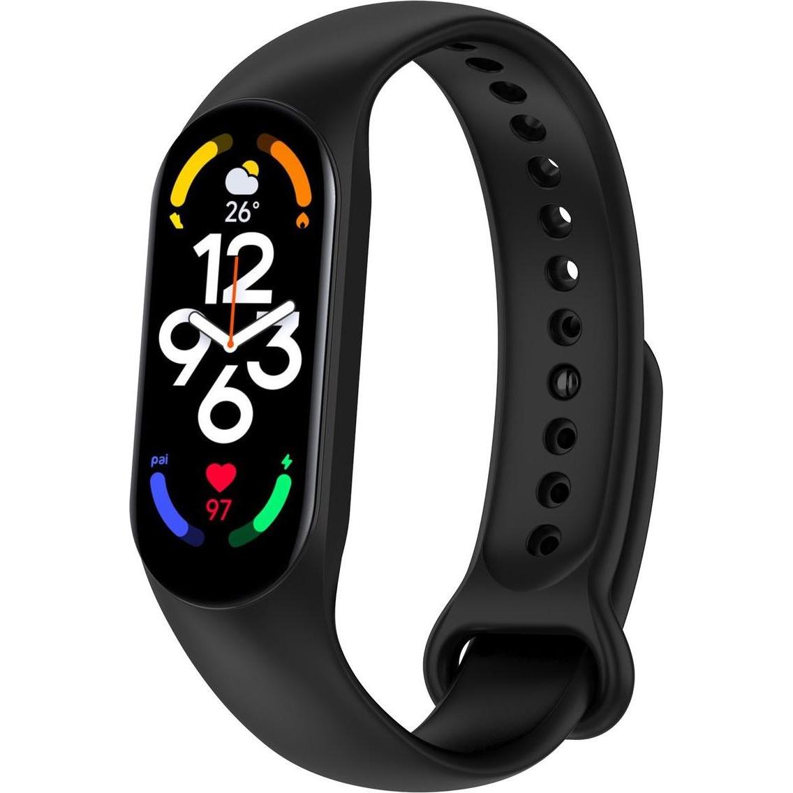 König Design Sport Ersatz Armband für Xiaomi Mi Band 5 7 6 NFC Amazfit Band 5 Loop Silikon (Silikon), Uhrenarmband, Schw...