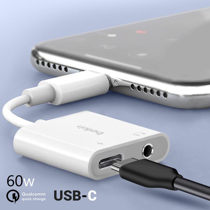 Actual product image Belkin RockStar Adapter (3.5mm socket, USB Type C)
