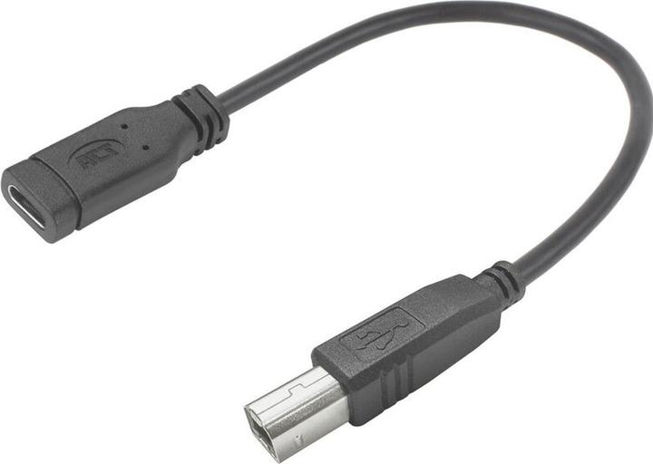 Image du produit ACT USB Type-C« female to USB-B 2.0 printer adapter cable 0.2m (0.20 m, USB 2.0)