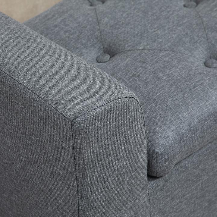 Actual product image Homcom Sitzbank Polyester, Gummiholz Hellgrau+Schwarz (44 cm)