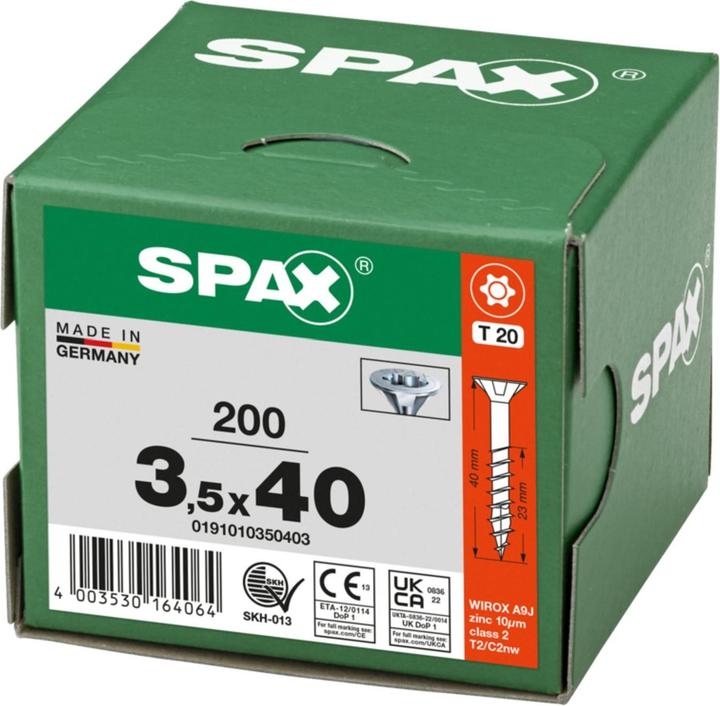 Produktbild Spax Senkmultikopf T-Star Plus T20 Teilgewinde Wirox (200 Schrauben pro Stück, 3.5 x 40 mm)