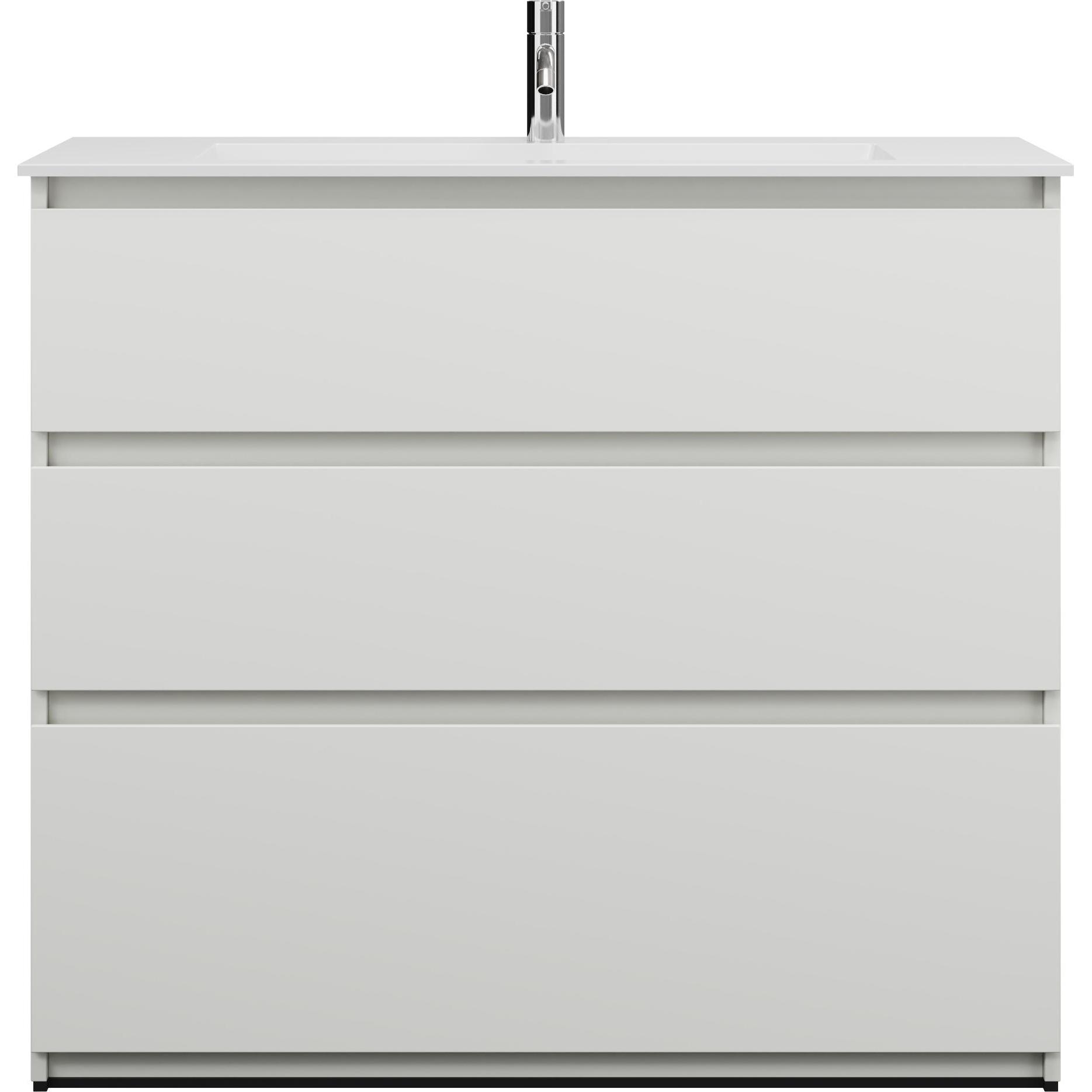 burgbad, Badmöbelset, Lin20 Mineralguss-Waschtisch Farbe Weiss Matt inklusive Waschtischunterschrank Tiefe 495mm 3