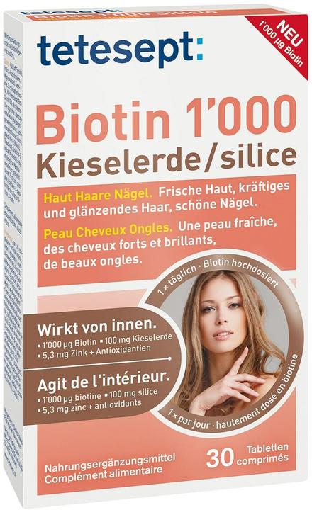 Produktbild Tetesept Biotin 1000 Kieselerde (32 Stk., Tabletten, 56 g)