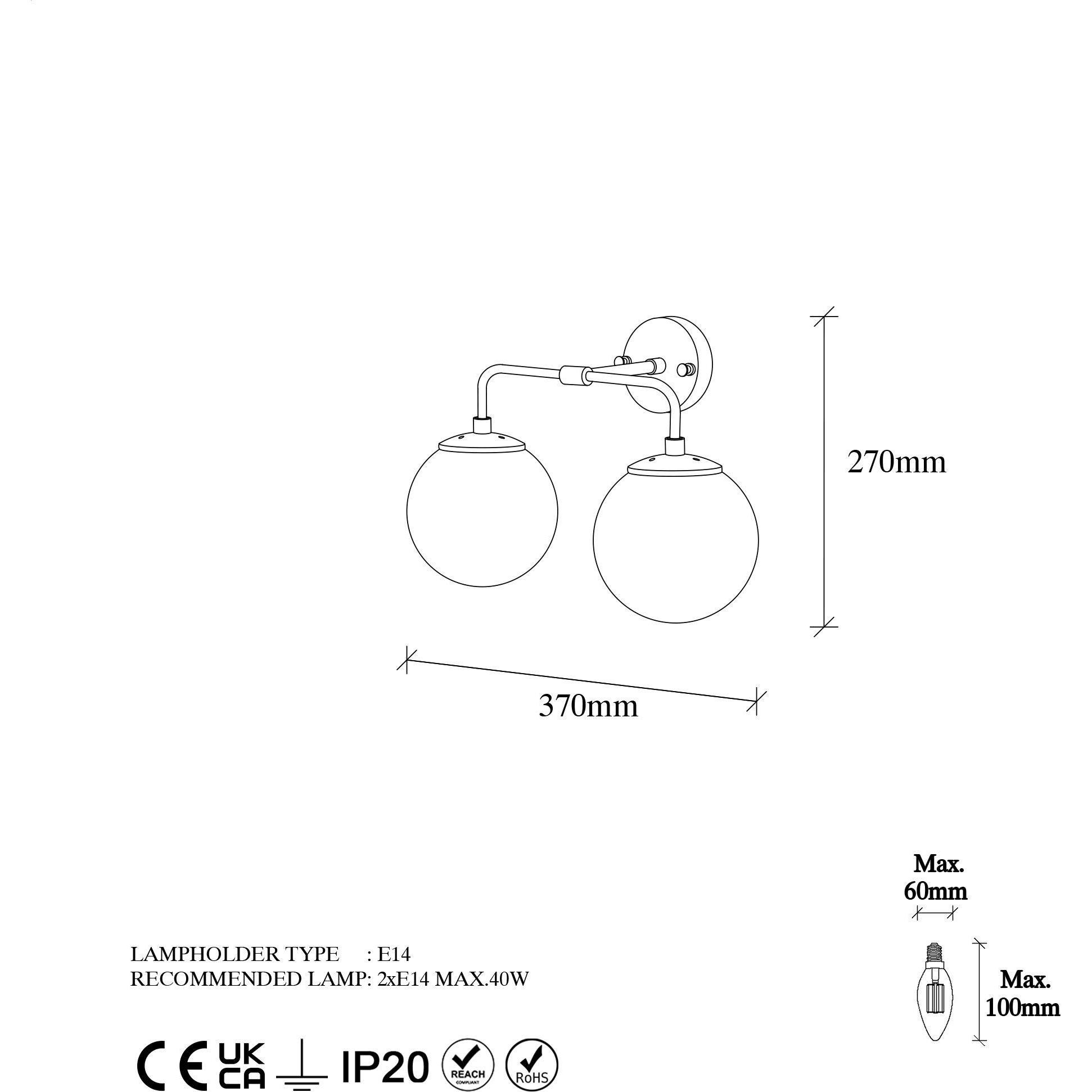 Thumbnail - Hanah Home, Wandleuchte + Deckenleuchte, Rachel (E14)