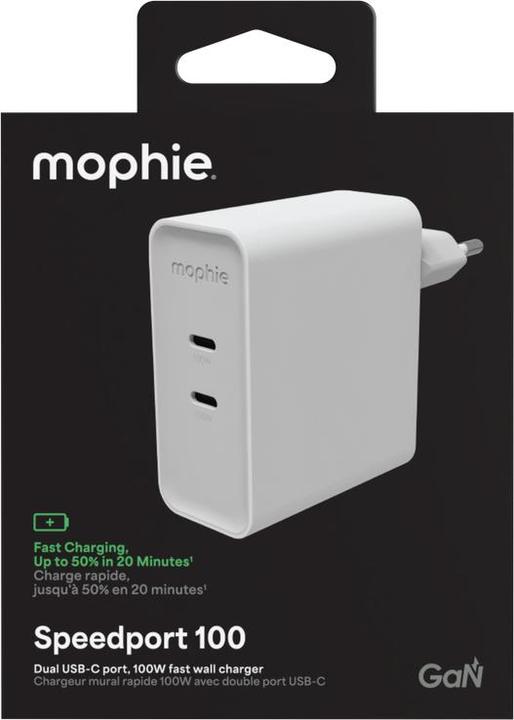 Image du produit mophie Adaptateur Secteur USB-C PD 100W (100 W, 2 ports)