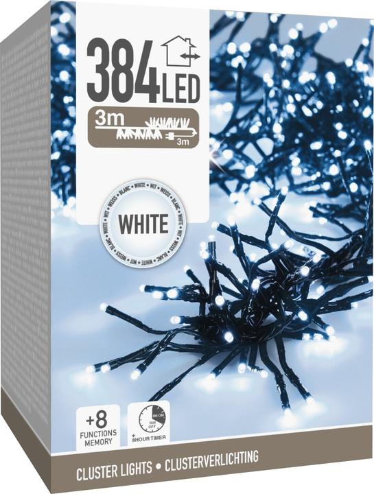 Produktbild Koopman LED-Clusterlichterkette Büschel kaltweiss, 384 LEDs, sw Kabel, Innen/Aussen, 6m (6 m)