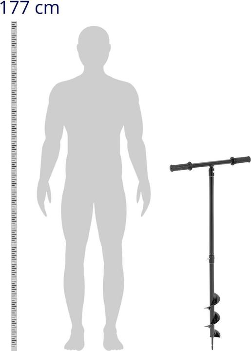 Produktbild Hillvert Handerdbohrer Erdbohrer manuell Hand Pflanzbohrer Pfahlbohrer Verlängerung 50 cm